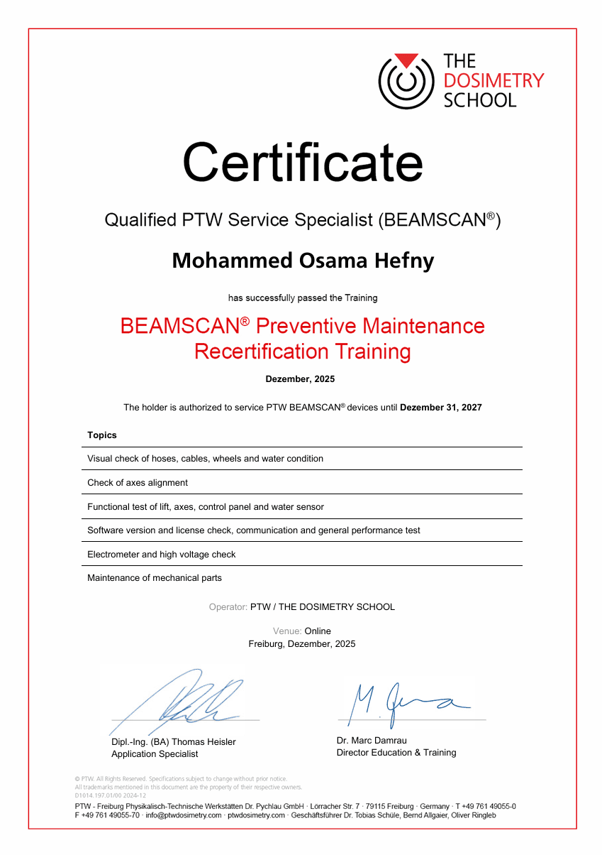 BEAMSCAN® Preventive Maintenance Recertification Training
