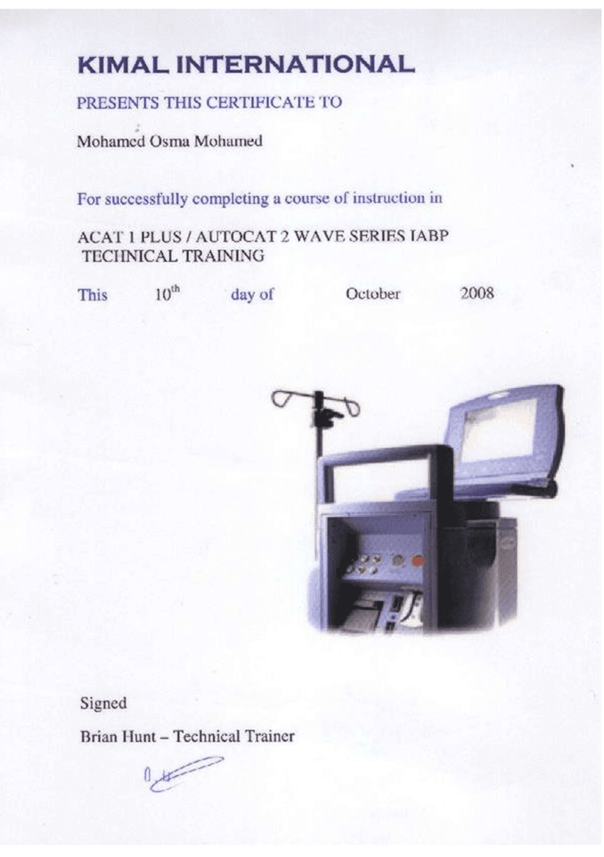 ACAT 1 Plus / AutoCAT 2 Wave Series IABP Technical Training