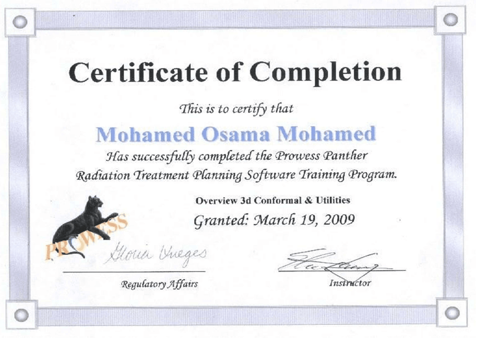 Prowess Panther Radiation Treatment Planning Software Training